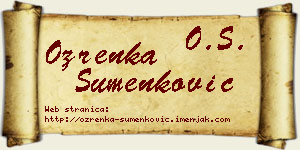 Ozrenka Šumenković vizit kartica
